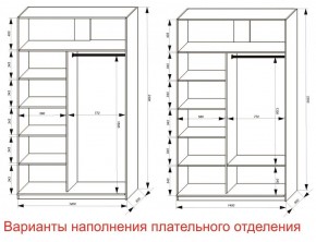 Шкаф-купе 1400 серии SOFT D6+D6+B2+PL3 (2 ящика+2штанги) профиль «Капучино» в Лысьве - lysva.ok-mebel.com | фото 7