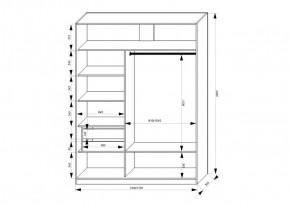 Шкаф-купе 1500 серии NEW CLASSIC K2+K2+B2+PL2(2 ящика+1 штанга+1 полка) профиль «Капучино» в Лысьве - lysva.ok-mebel.com | фото 3