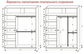 Шкаф-купе 1800 серии SOFT D6+D6+B2+PL3 (2 ящика+2штанги) профиль «Капучино» в Лысьве - lysva.ok-mebel.com | фото 8