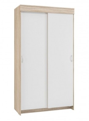 Шкаф-купе Бассо 1.0 (Дуб Сонома/Белый) 2 двери 2 зеркальные вставки в Лысьве - lysva.ok-mebel.com | фото 3