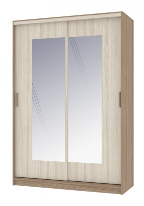 Шкаф-купе Неаполь 1,5 с 2-мя зеркалами (ЯШ темный/светлый) в Лысьве - lysva.ok-mebel.com | фото 1