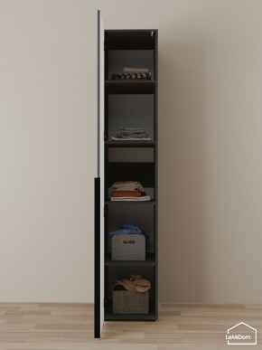 Шкаф Linnea MHR-1-2 2050х400х510 (Графит-М 11.1.25) в Лысьве - lysva.ok-mebel.com | фото 4