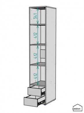 Шкаф Linnea MHR-1-4 2050х400х510 (ДВ-М 11.1.25) в Лысьве - lysva.ok-mebel.com | фото 3