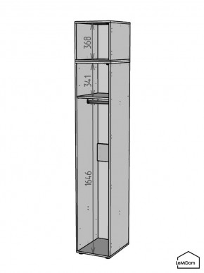 Шкаф с антресолью Linnea MHR-1A-1 2450х400х510 (ДВ-М 11.1.25) в Лысьве - lysva.ok-mebel.com | фото 3
