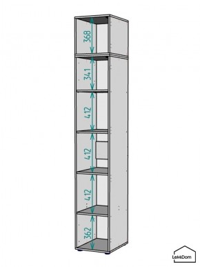 Шкаф с антресолью Linnea MHR-1A-2 2450х400х510 (Графит-М 11.1.25) в Лысьве - lysva.ok-mebel.com | фото 3