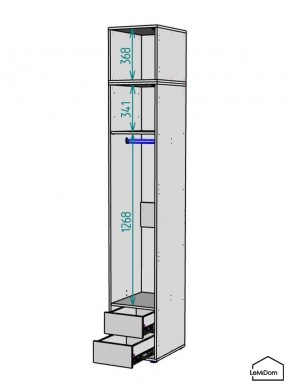 Шкаф с антресолью Linnea MHR-1A-3 2450х400х510 (Белый-М 11.1.1) в Лысьве - lysva.ok-mebel.com | фото 3