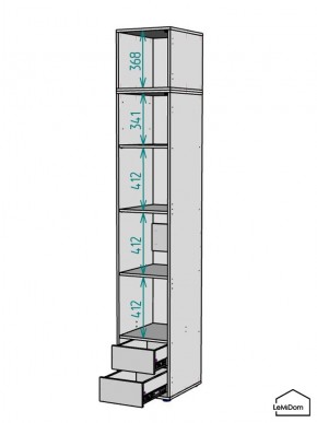 Шкаф с антресолью Linnea MHR-1A-4 2450х400х510 (Графит-М 11.1.25) в Лысьве - lysva.ok-mebel.com | фото 3