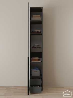 Шкаф с антресолью Linnea MHR-1A-4 2450х400х510 (Графит-М 11.1.25) в Лысьве - lysva.ok-mebel.com | фото 4