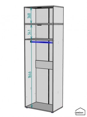 Шкаф с антресолью Linnea MHR-2A-1 2450х800х510 (Графит-М 11.1.25) в Лысьве - lysva.ok-mebel.com | фото 3