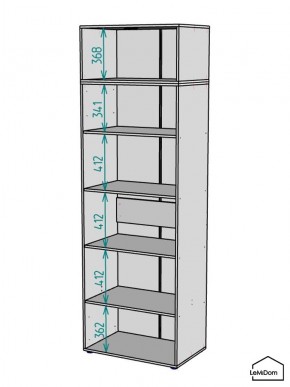 Шкаф с антресолью Linnea MHR-2A-2 2450х800х510 (Графит-М 11.1.25) в Лысьве - lysva.ok-mebel.com | фото 3