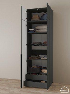 Шкаф с антресолью Linnea MHR-2A-3 2450х800х510 (Графит-М 11.1.25) в Лысьве - lysva.ok-mebel.com | фото 6