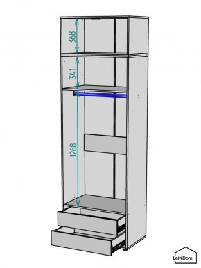 Шкаф с антресолью Linnea MHR-2POA-3 2450х800х510 (Белый-М 11.1.1) в Лысьве - lysva.ok-mebel.com | фото 3