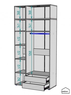Шкаф с антресолью Linnea MHR-3POA-2 2450х1200х510 (Белый-М 11.1.2) в Лысьве - lysva.ok-mebel.com | фото 3