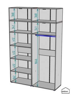 Шкаф с антресолью Linnea MHR-4A-1 2450х1600х510 (Графит-М 11.1.25) в Лысьве - lysva.ok-mebel.com | фото 3