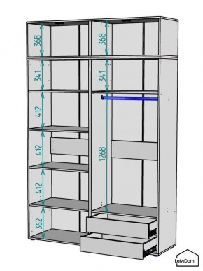 Шкаф с антресолью Linnea MHR-4A-2 2450х1600х510 (Графит-М 11.1.25) в Лысьве - lysva.ok-mebel.com | фото 3