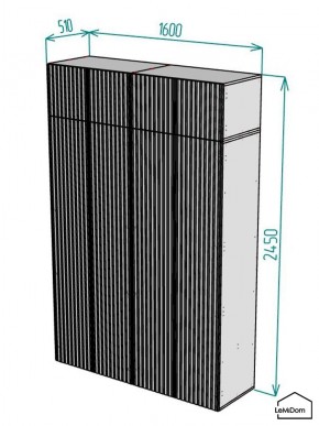 Шкаф с антресолью Linnea MHR-4POA-1 2450х1600х510 (Белый-М 11.1.1) в Лысьве - lysva.ok-mebel.com | фото 2