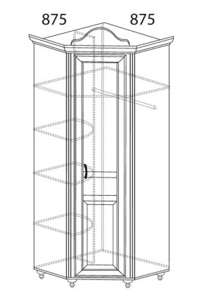 Шкаф угловой №562 "Алиса" (угол 875*875) в Лысьве - lysva.ok-mebel.com | фото 2