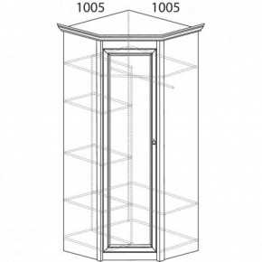 Шкаф угловой №662 "Флоренция" Фасад зеркало (угол 1005*1005) Дуб оксфорд в Лысьве - lysva.ok-mebel.com | фото 2