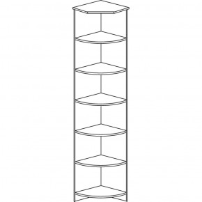 Шкаф угловой открытый №607 Инна Денвер темный в Лысьве - lysva.ok-mebel.com | фото 2