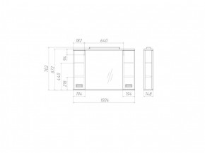 Шкаф-зеркало Cube 100 Эл. Домино (DC5013HZ) в Лысьве - lysva.ok-mebel.com | фото 2