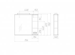 Шкаф-зеркало Cube 75 Эл. Правый Домино (DC5009HZ) в Лысьве - lysva.ok-mebel.com | фото 3