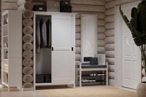 Скамья 85 Кантри для обуви, массив сосны, цвет белый в Лысьве - lysva.ok-mebel.com | фото 4