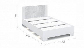 Спальня Аврора Кровать 120 со встроенным основанием под матрас Белый/Ателье светлый в Лысьве - lysva.ok-mebel.com | фото 2