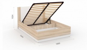 Спальня Аврора Кровать 160 с подъемным механизмом Дуб сонома/Белый в Лысьве - lysva.ok-mebel.com | фото 2