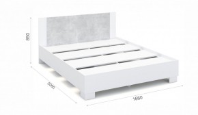 Спальня Аврора Кровать 160 со встроенным основанием под матрас Белый/Ателье светлый в Лысьве - lysva.ok-mebel.com | фото