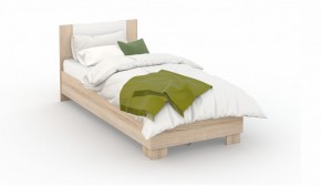 Спальня Аврора Кровать 90 со встроенным основанием под матрас Дуб сонома/Белый в Лысьве - lysva.ok-mebel.com | фото