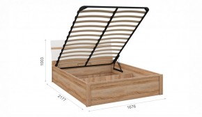 Спальня Дакота Кровать 160 с подъемным механизмом Дуб сонома/Белый глянец в Лысьве - lysva.ok-mebel.com | фото 2