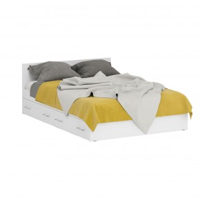 Стандарт Кровать с ящиками 1400, цвет белый, ШхГхВ 143,5х203,5х70 см., сп.м. 1400х2000 мм., без матраса, основание есть в Лысьве - lysva.ok-mebel.com | фото 2