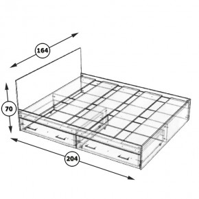 Стандарт Кровать с ящиками 1600, цвет дуб сонома, ШхГхВ 163,5х203,5х70 см., сп.м. 1600х2000 мм., без матраса, основание есть в Лысьве - lysva.ok-mebel.com | фото 8