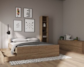 Стеллаж СИРИУС узкий, с пятью полками, цвет Дуб Сонома в Лысьве - lysva.ok-mebel.com | фото 3