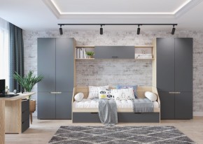 Стол 1200/3 ящика АНТАЛИЯ (Сонома/Графит софт) в Лысьве - lysva.ok-mebel.com | фото 2