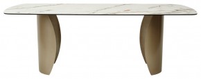 Стол BRONTE 220 KL-188 Контрастный мрамор матовый, итальянская керамика/ Шампань, ®DISAUR в Лысьве - lysva.ok-mebel.com | фото 2