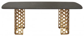 Стол CHIAVARI 220 KL-116 Черный мрамор матовый, итальянская керамика / бронзовый, ®DISAUR в Лысьве - lysva.ok-mebel.com | фото 8