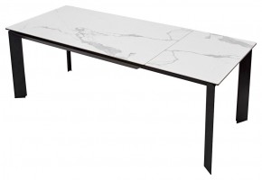 Стол CREMONA 140 MATTE STATUARIO Белый мрамор матовый, керамика/ черный каркас, ®DISAUR в Лысьве - lysva.ok-mebel.com | фото 2