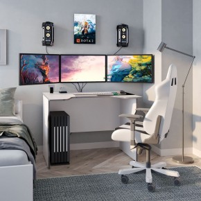 Стол компьютерный ВАРДИГ K2 100x82, белый/серебристый в Лысьве - lysva.ok-mebel.com | фото 4