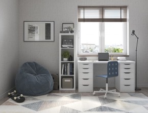 Стол письменный Ингар белый, 140x75, с двумя тумбами в Лысьве - lysva.ok-mebel.com | фото 2