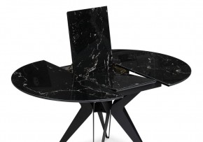 Стол стеклянный Рикла 110(150)х110х76 черный мрамор / черный в Лысьве - lysva.ok-mebel.com | фото 4