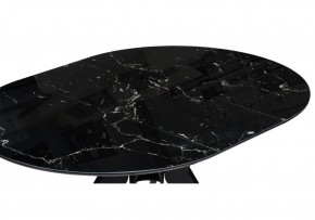 Стол стеклянный Рикла 110(150)х110х76 черный мрамор / черный в Лысьве - lysva.ok-mebel.com | фото 5