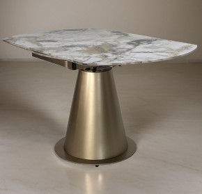 Стол TERAMO 135 GLOSS GRAND JADE SOLID CERAMIC, керамика, поворотн.механизм / Бронзовый, ®DISAUR в Лысьве - lysva.ok-mebel.com | фото