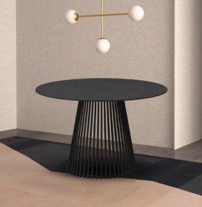 Стол TERNI 120 MATT BLACK MARBLE SOLID CERAMIC Черный мрамор матовый, керамика /Черн.каркас, ®DISAUR в Лысьве - lysva.ok-mebel.com | фото 2