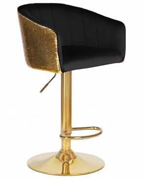 Стул барный DOBRIN DARCY GOLD SHINY, черный велюр с золотыми пайетками в Лысьве - lysva.ok-mebel.com | фото 2