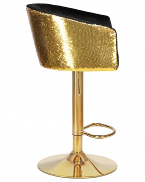 Стул барный DOBRIN DARCY GOLD SHINY, черный велюр с золотыми пайетками в Лысьве - lysva.ok-mebel.com | фото 3