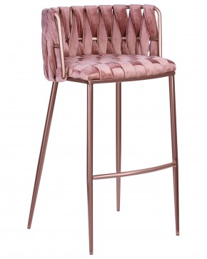 Стул барный DOBRIN EMMA ROSE GOLD, розовый велюр (VF-10) в Лысьве - lysva.ok-mebel.com | фото