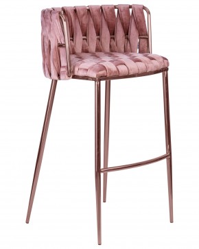 Стул барный DOBRIN EMMA ROSE GOLD, розовый велюр (VF-10) в Лысьве - lysva.ok-mebel.com | фото 2
