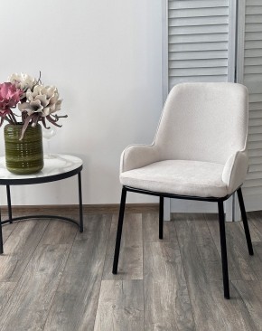 Стул BRIO CATO-01 Белый, фактурная ткань / черный каркас, ®DISAUR в Лысьве - lysva.ok-mebel.com | фото 3