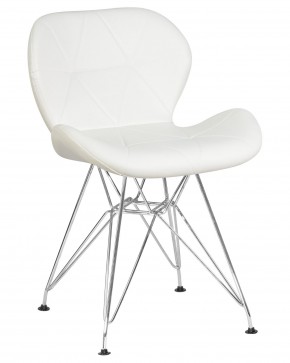 Стул обеденный DOBRIN BUTTERFLY CHROME, ножки хром, цвет белый в Лысьве - lysva.ok-mebel.com | фото